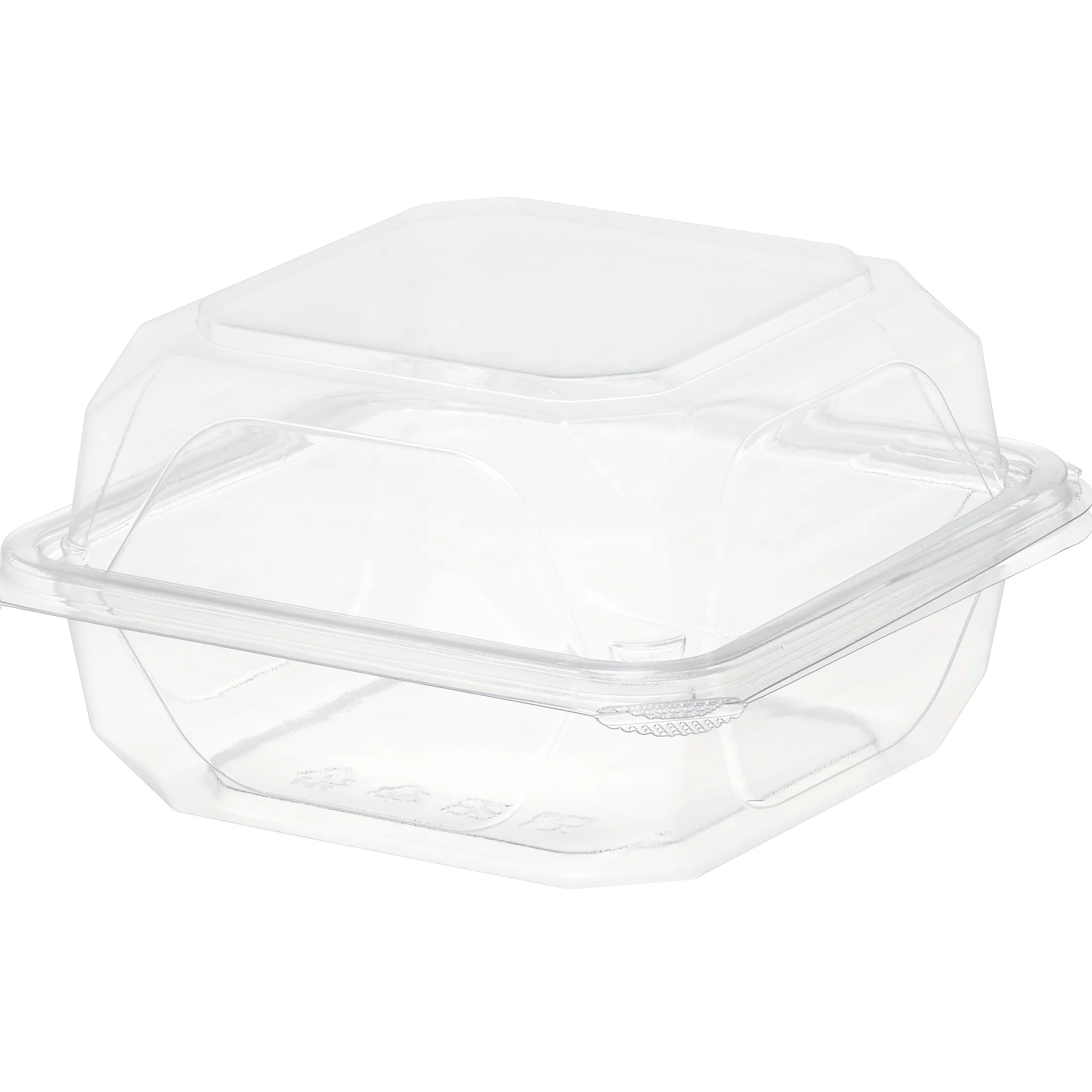Good selling supermarket 6x6 PET disposable plastic fruit food bakery PET Hinged Containers