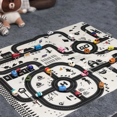 130*100 см портативный автомобиль городская сцена дорожное шоссе карта игровой коврик Обучающие игрушки для детей игровой дорожный ковер автомобильные аксессуары