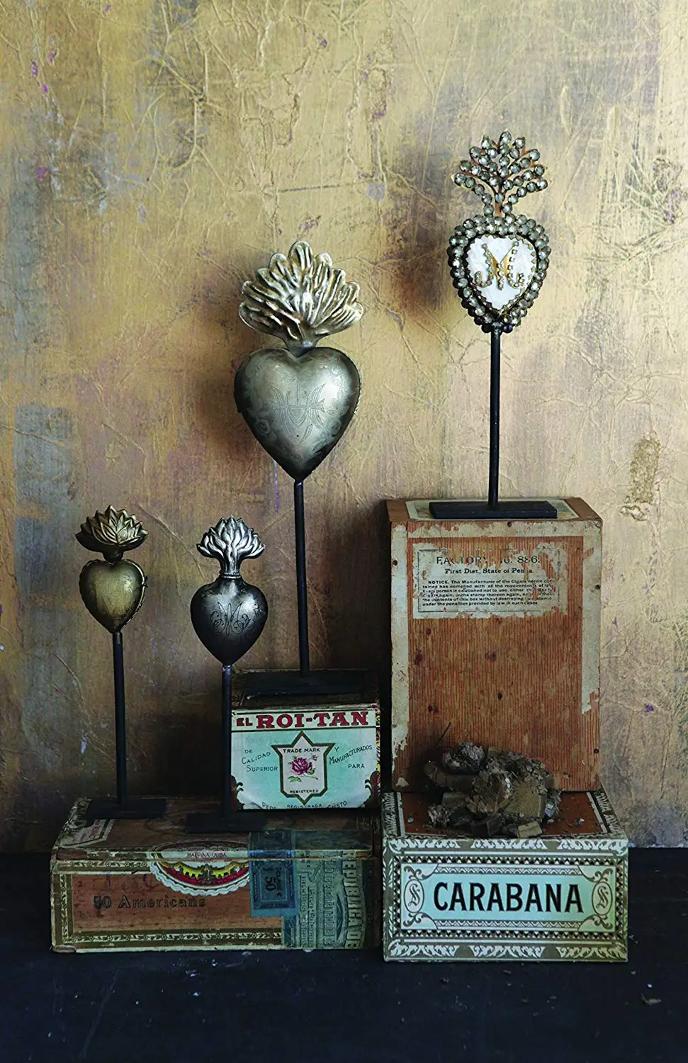 Metal Milagro Heart , Metal Sacred Heart