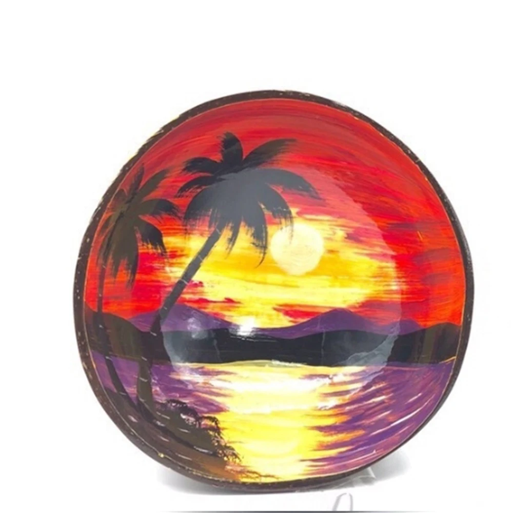 Lacquer coconut shell bowl