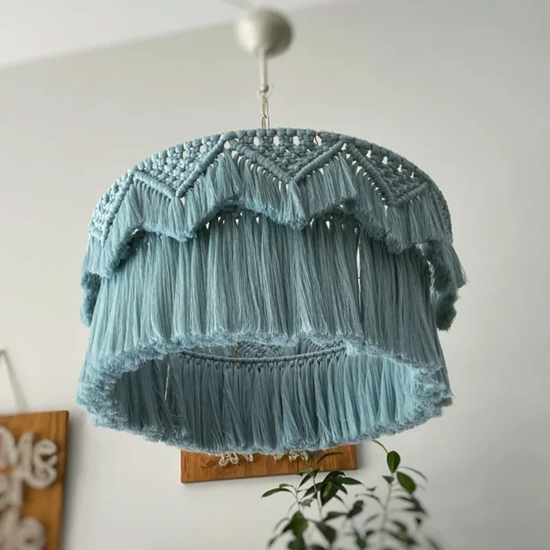 Tassel Chandelier BOHO Light! Fringe Chandelier Macrame Lamp Shade
