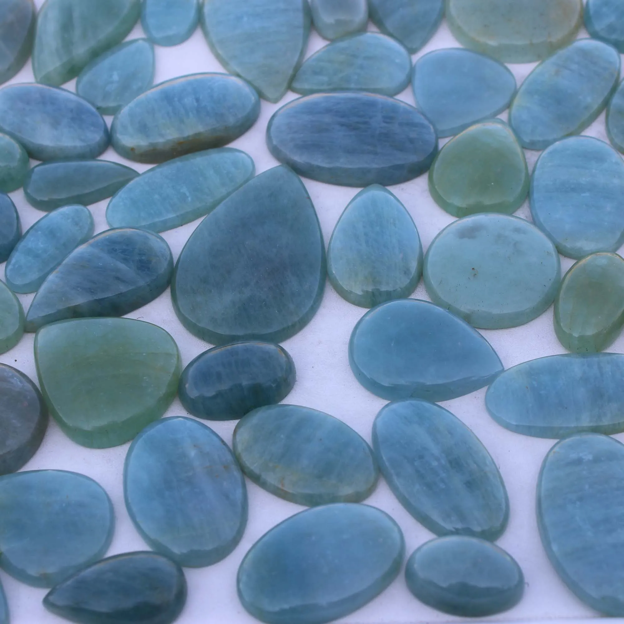 AAA Grade 100% Natural Aquamarine March Birthstone Cabochon Royal Quality Jewelry Making Gemstone