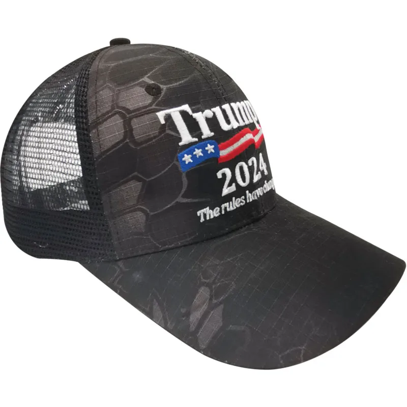 Кепка Трампа 2024 с вышивкой «назад» американская бейсболка для выборов Кепка-тракер складная козырьком