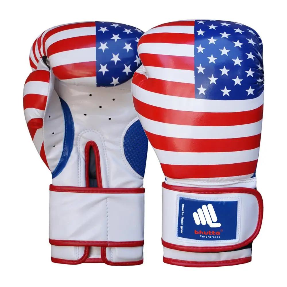 American Flag PU Leather Boxing Gloves Made in Pakistan