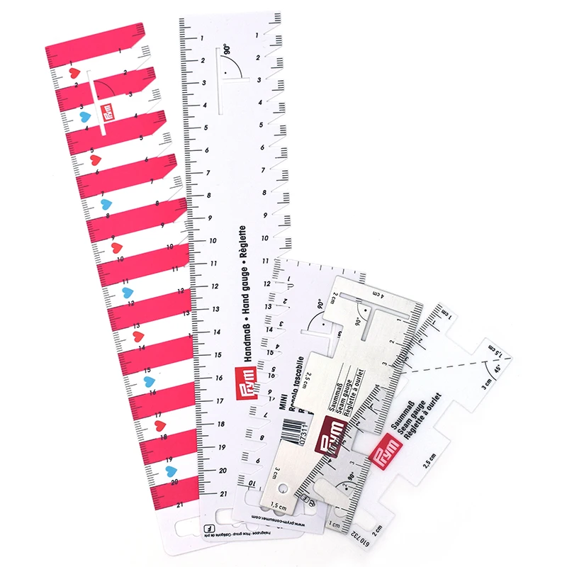 Prym 610737 Patchwork Measuring Tool Flexible Scale Ruler Quarter / Seam Ruler Plastic Hand Gauges