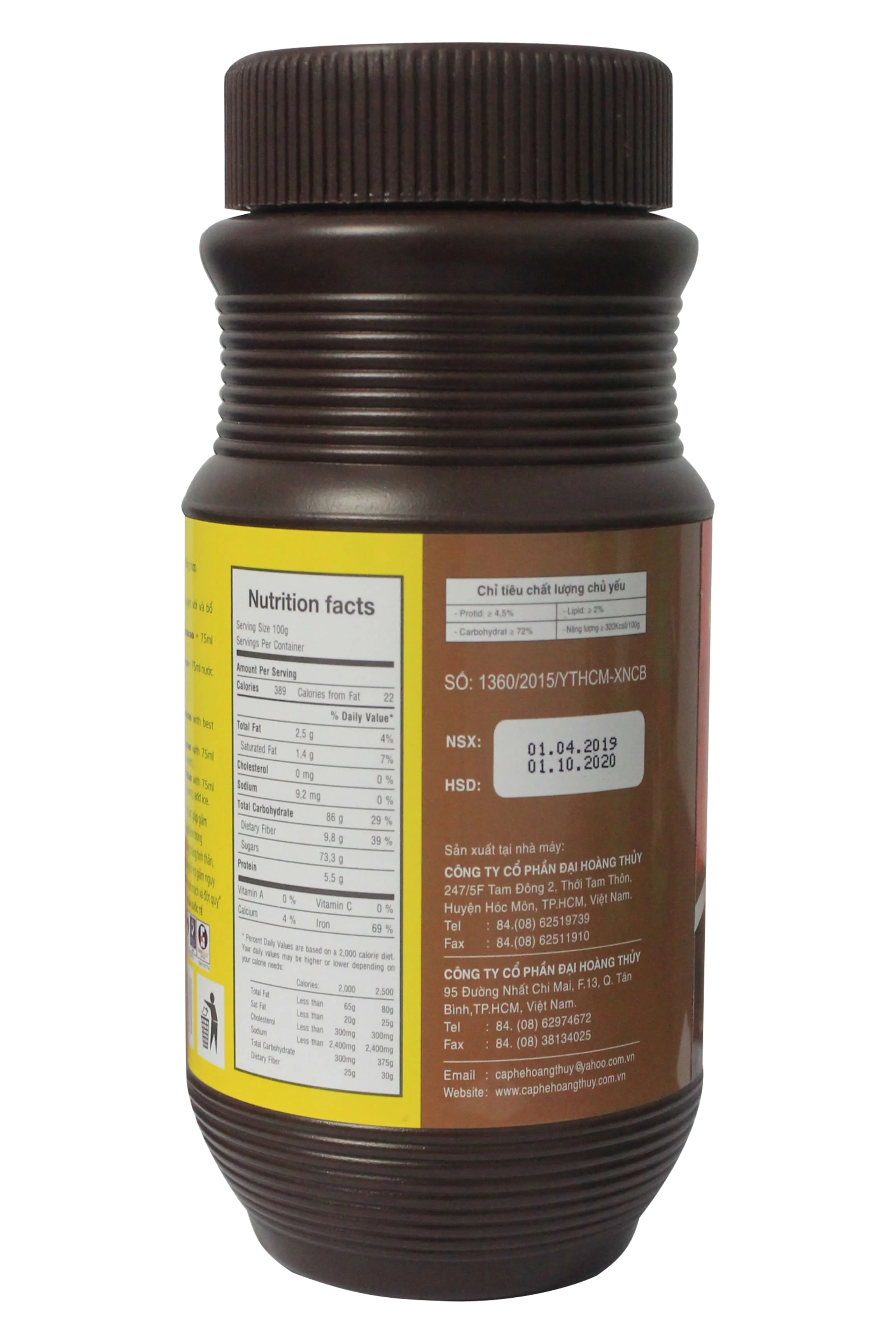 High grade 02 MARIO COCOA Wholesale Shelf Life 12 Months  3 in 1 Brown Jar 500gram/jar Vietnam Instant Cocoa