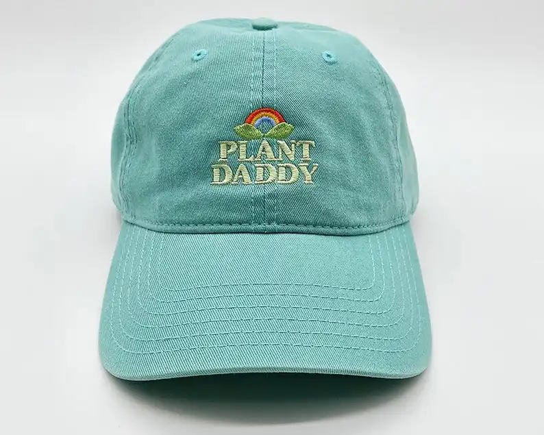 Plant Daddy 100% Cotton 6 Panels Unstructured Dad Hat Custom Embroidered Logo Brushed Sport Baseball Hats Adjustable Size Unisex