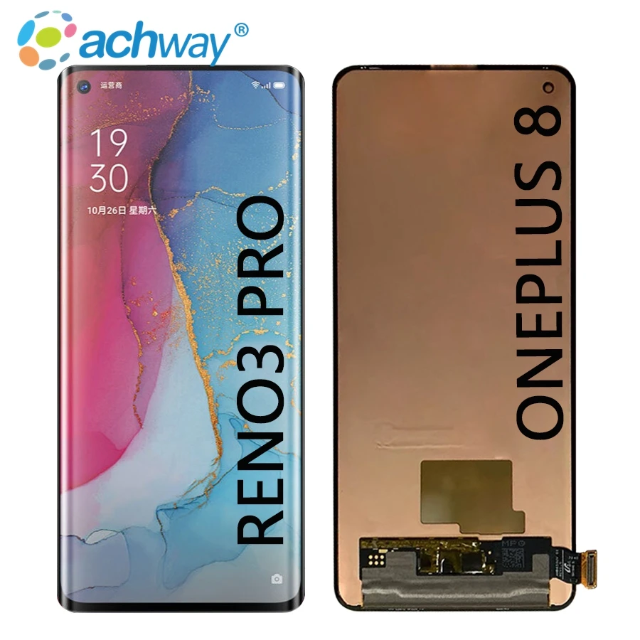 Original  AMOLED Lcd Display for Oneplus 8 Touch Screen for Oppo reno 3 Pro 5G Lcd Assembly (62024190235)