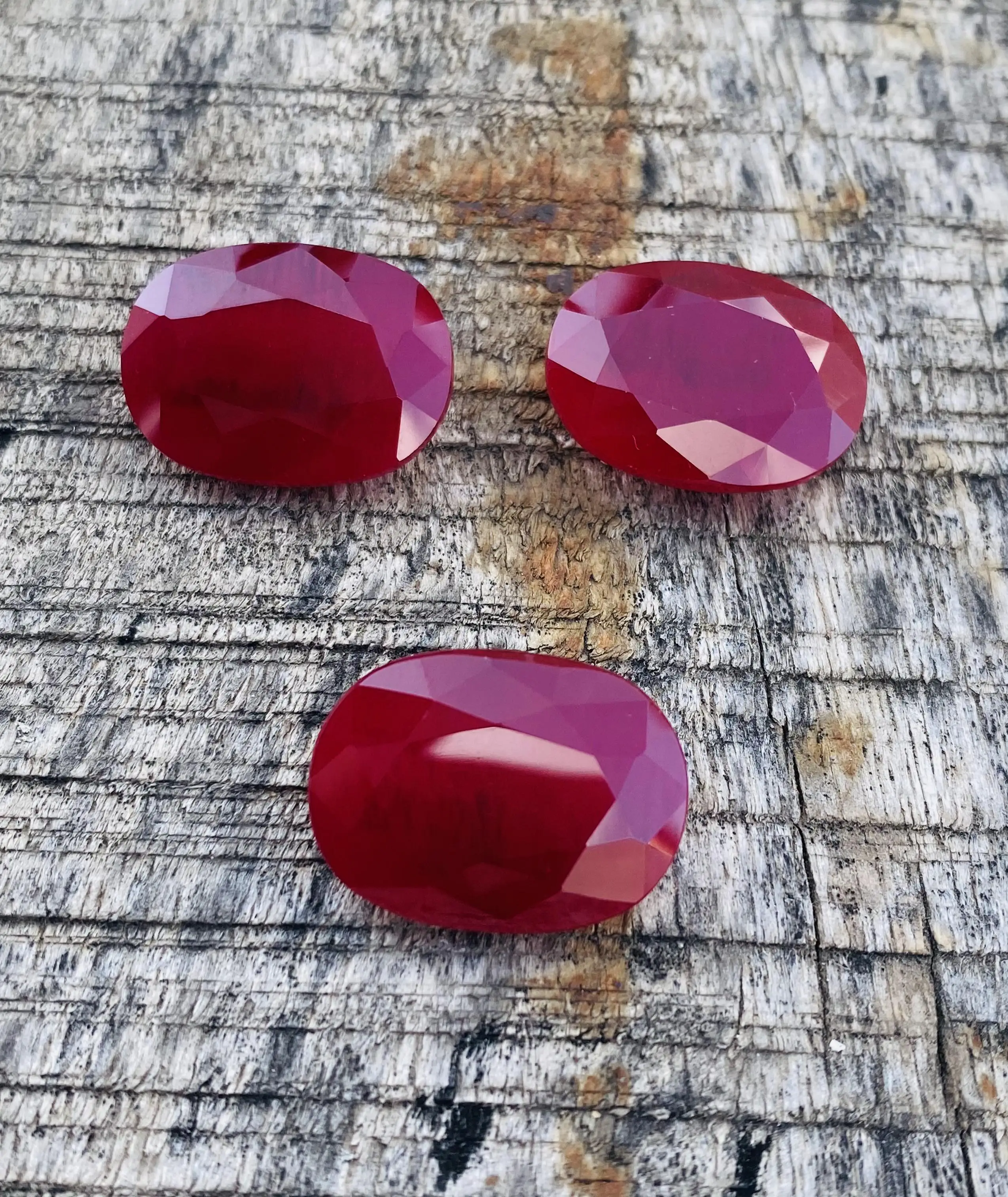 Oval Lab Created Corundum Ruby Gemstone Factory Wholesale Price 5# Red Ruby Loose Gemstone