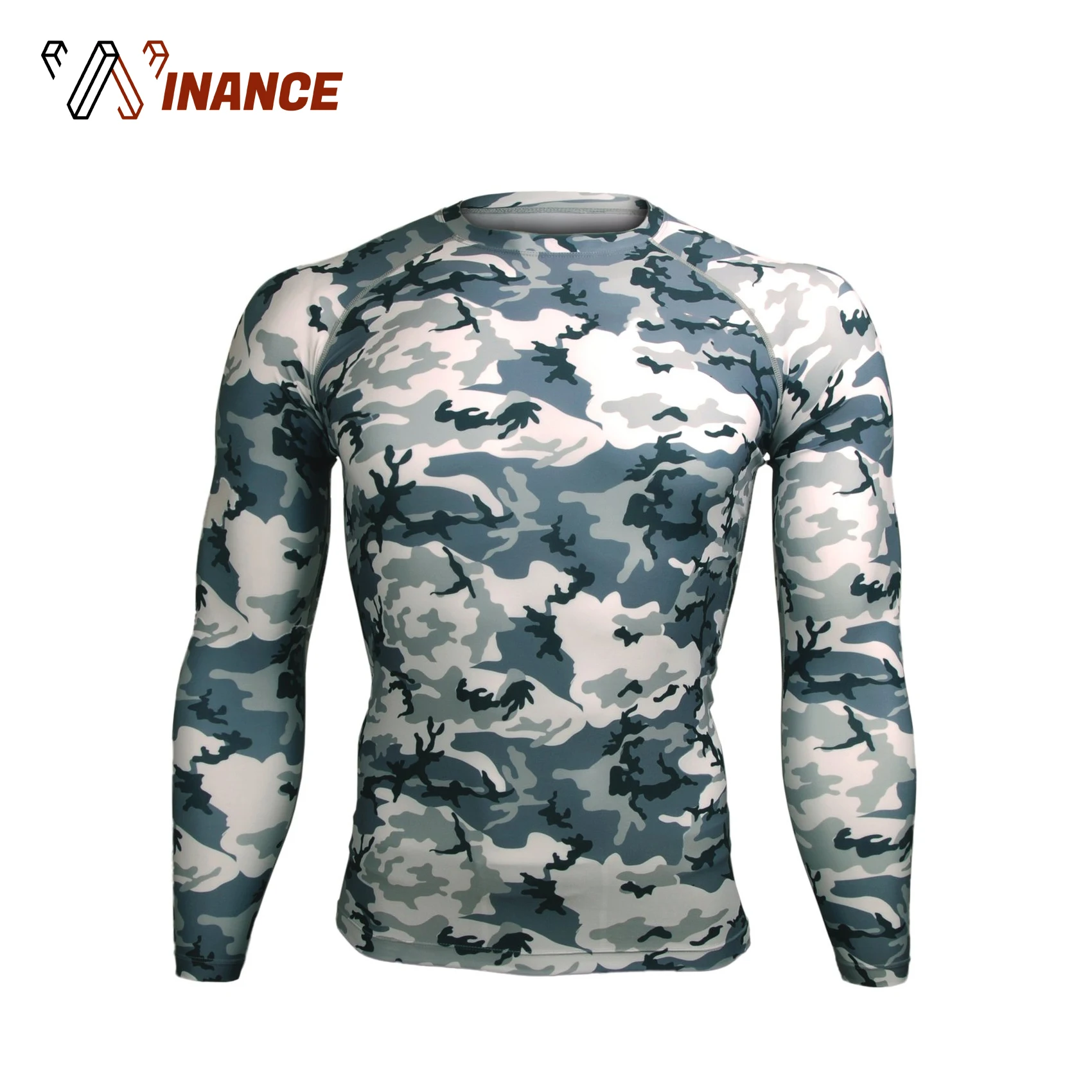 Custom men long sleeve camo printed rashguard