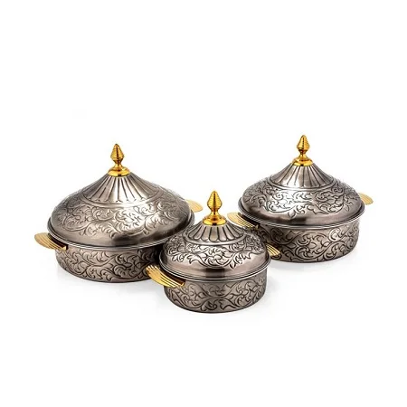 Набор из 3 высококачественных сервировочных кастрюль из нержавеющей стали круглой формы по оптовой цене