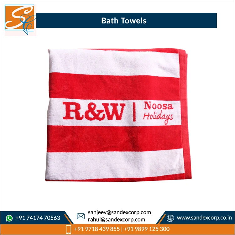 Leading Manufacturer of 100% Cotton Terry Custom Towels Woven Luxury Bath Towels in All Colors Exporter in India..