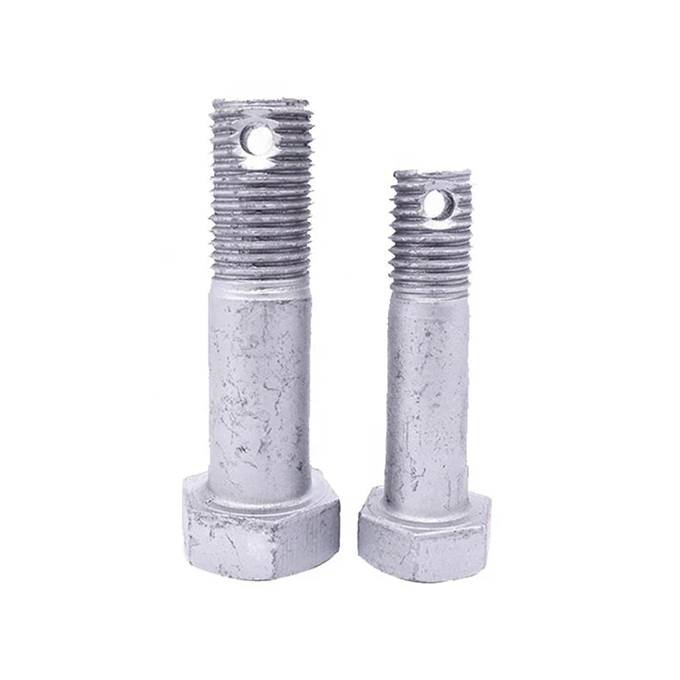 Hot Dip Galvanized Hex Head Bolt  with Hole M8 M16 M18 M20
