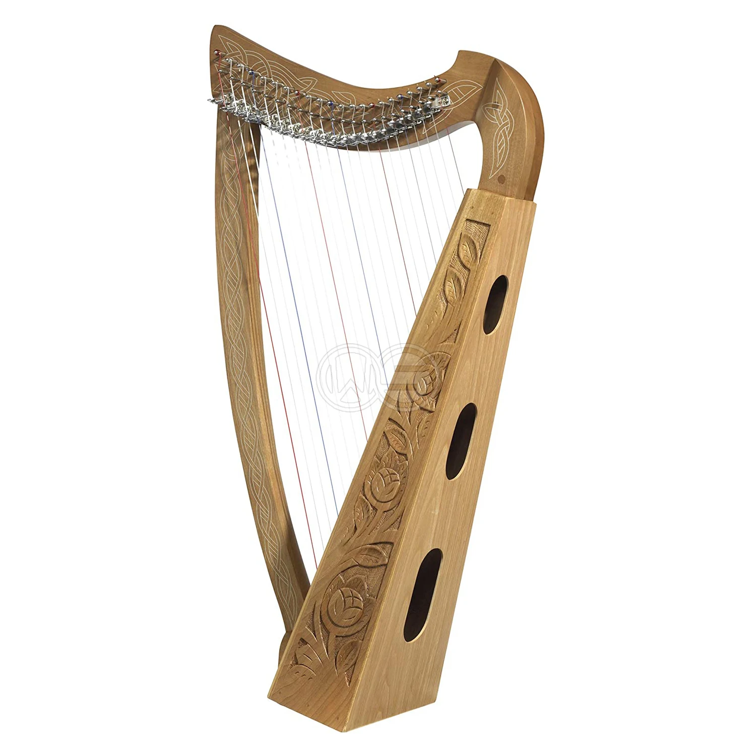 Best Seller 2021 Toscano Celtics Knot Walnuts Heather Harp Instrument and Display 35 Inch Walnuts and Birch Wood, Natural
