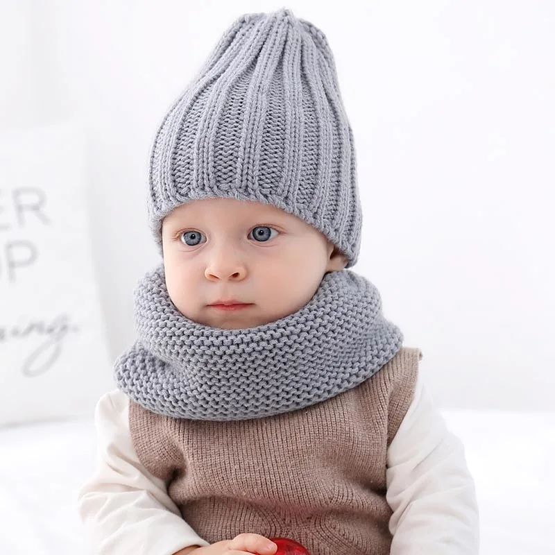 So Soft Beanies Hats and Infinities Scarf Set Baby and Kids Knitted Solid Color