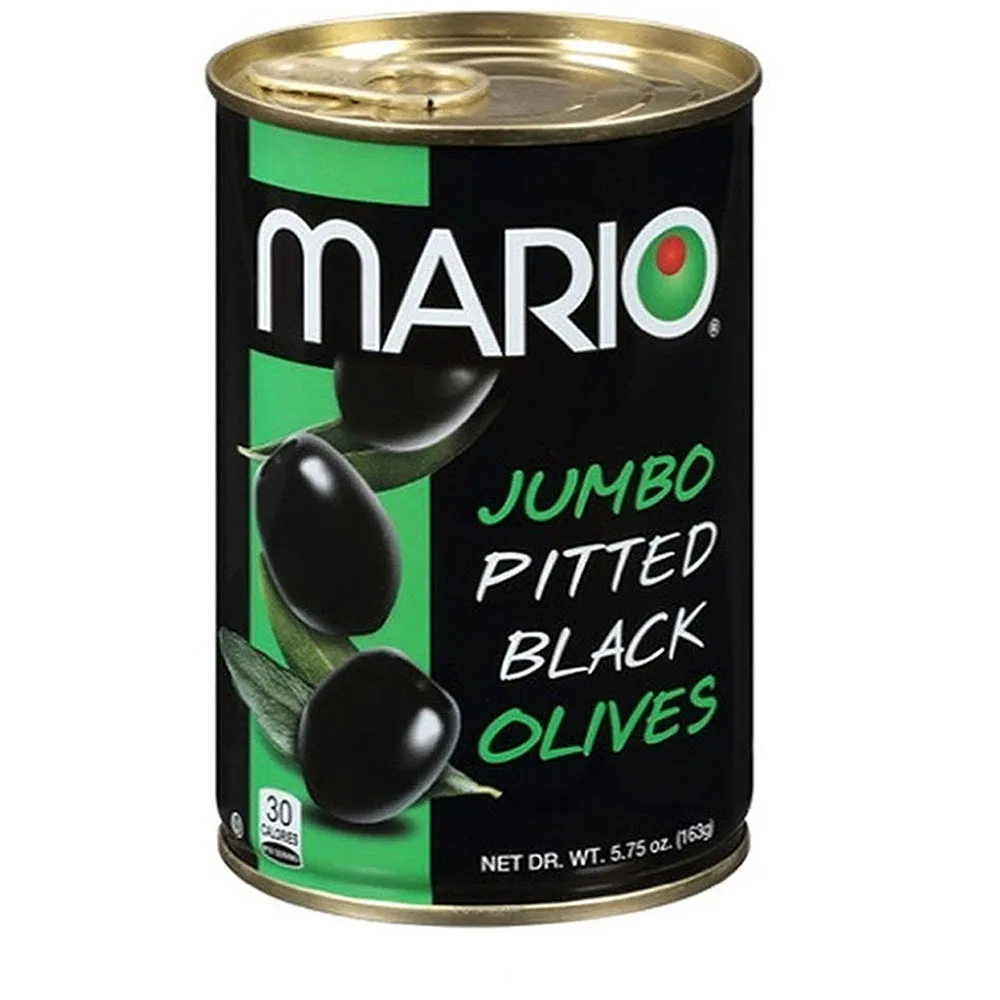 Mario Camacho 5.75oz Ripe Pitted Jumbo Black Olives Unmistakable, Delicious, Bold Flavor Gluten Free Black Olives
