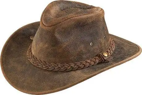 Leather Cowboy Hat Wide Brim Western Style Knight Hat for Men & Women Outdoor Cowgirl Hat Charring Edge