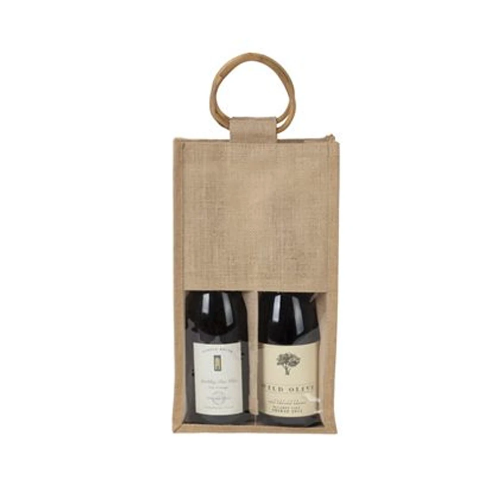 Jute Wine Bottle Bag With Custom Band Logo Printed Buy Highest Selling Jute Wine Bags From India