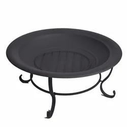 JIANYI Small Fire Pit 22 inch Outdoor Wood Burning Portable Firepit BBQ Grill Steel Fire Bowl Bonfire