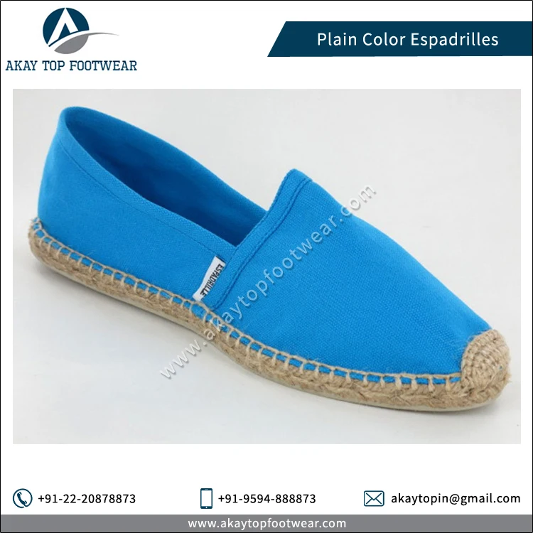 Espadrilles Comfortable Design Plain Solid Color Traditional Espadrilles Flat Shoes Available In Bulk