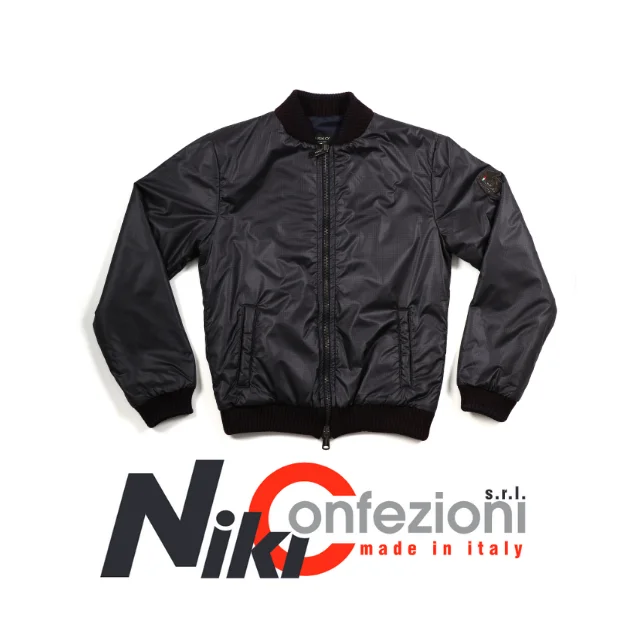 Customizable Man Black OutdoorJacket Bomber In Nylon Made In Italy Clothing Of High Quality