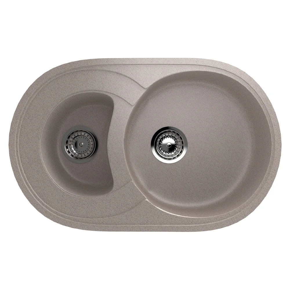 Composite reversible two-section kitchen sink ULGRAN U-504