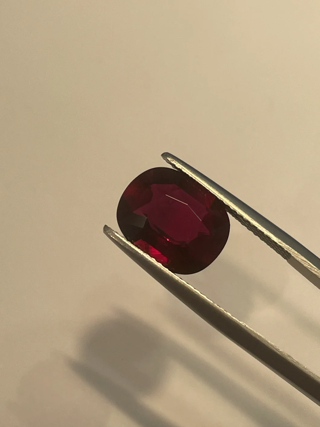 Ruby 5.03 Carats Pigeon Blood Red Mozambique No Heat Natural Ruby Cushion Cut Gemstone By Real Gems