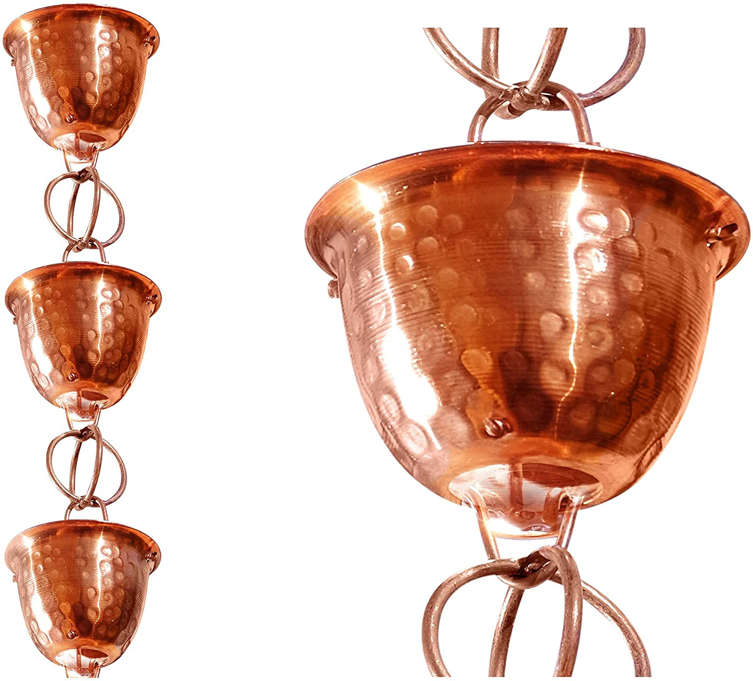 Декоративные колокольчики для сада, подвесная медная молотковая дождевая цепочка для дома и сада