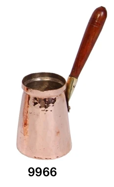 Turkish Copper  Coffee pot with Wooden Handle and Shiny polish Copper Milk pot for Kitchen Use Copper milk pot