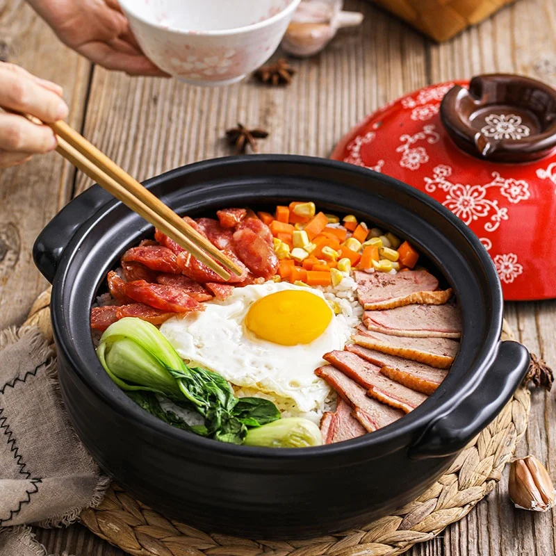 Gas stove Safe Casserole Pot Ceramic Clay Pot Cookware Casserole Dish Soup Stew Pot Ensemble Casserole with Lid