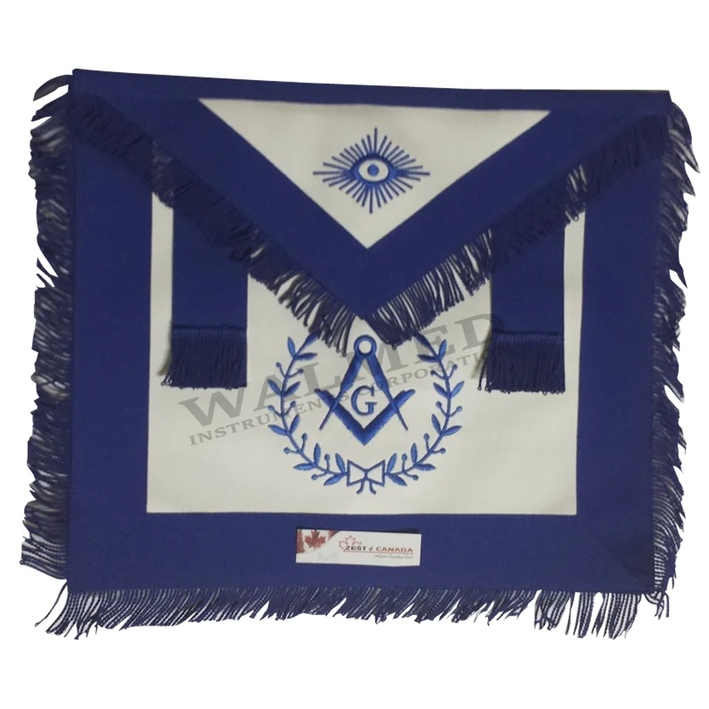 Masonic Blue Lodge MM Apron With Fringe Royal Blue / Craft Masonic MM Master Masons Apron With Pocket