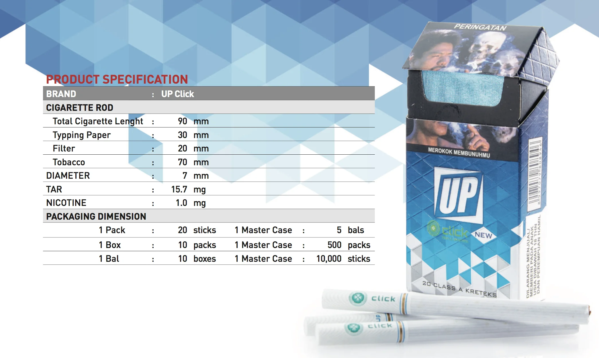 UP Click 20 Clove Kretek