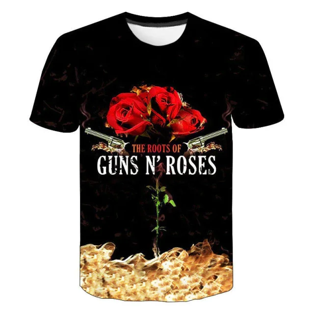 Fashion Guns N Roses Graphic 3D Print Men Women T Shirt Casual O-Neck Short Sleeve Streetwear Oversized Male T-Shirt Trend Tees