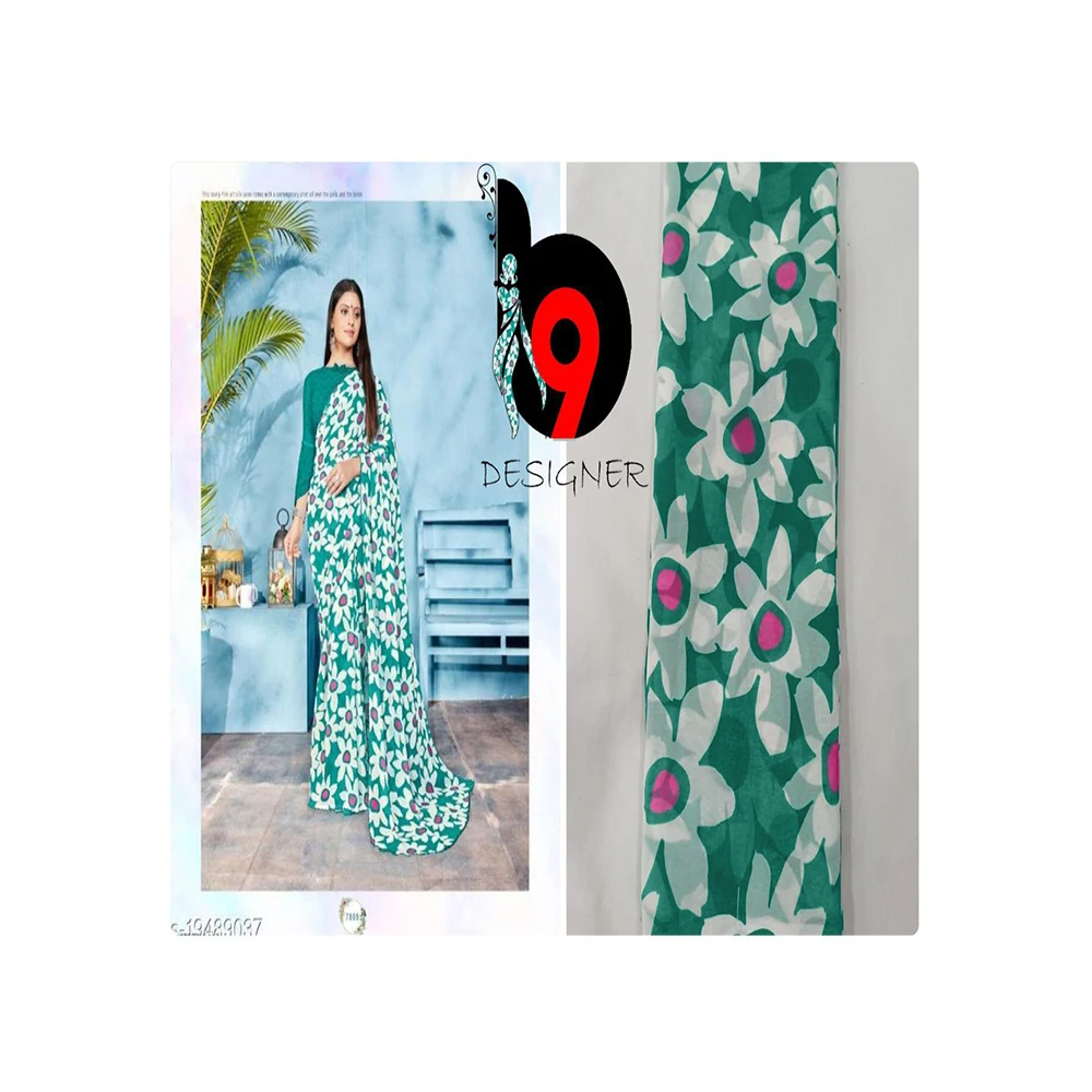 Best Price Traditional Pure Bandhani Georgette Saree Latest Ethnic Style Silk Sari with Gotta Patti Border for Wedding Parties