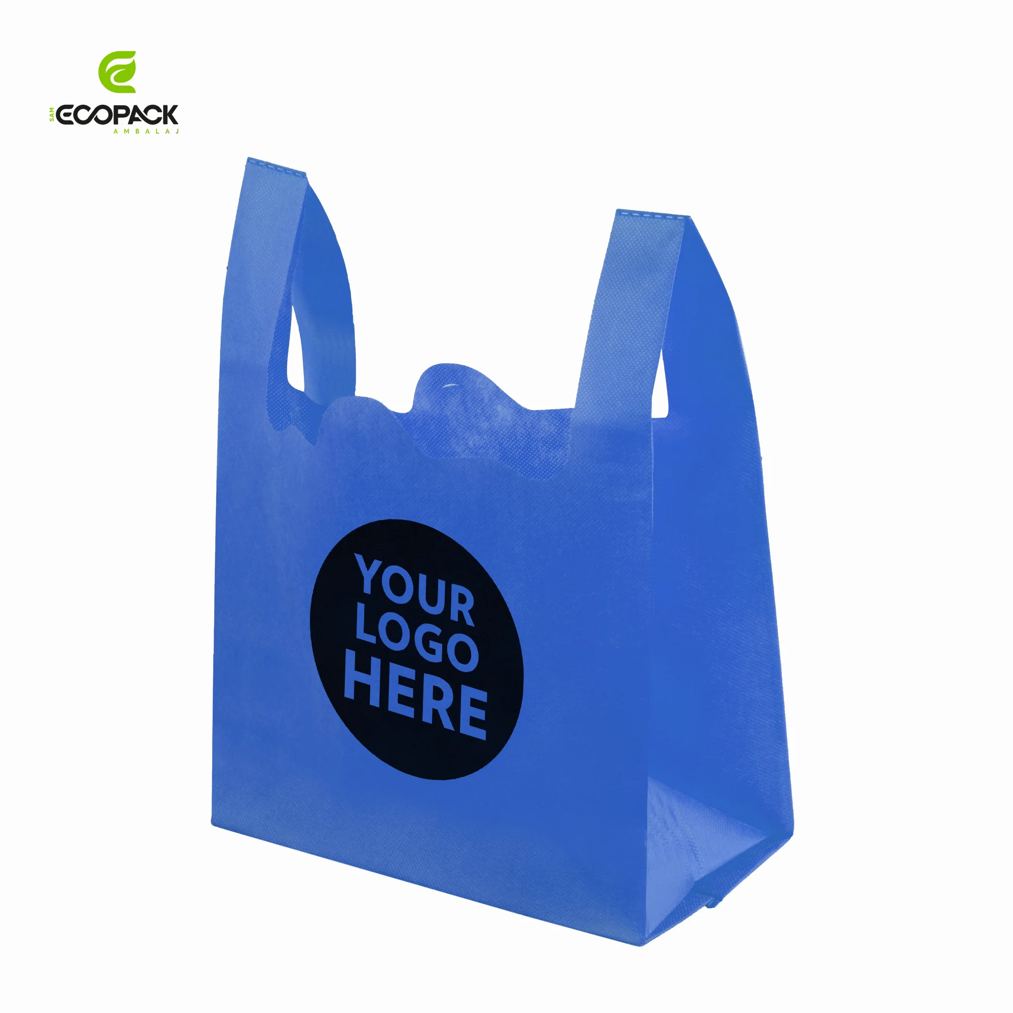 Cheap Grocery Super Market Printable Custom Logo High Quality Eco Friendly Non Woven W-Cut U-Cut T-shirt Bag