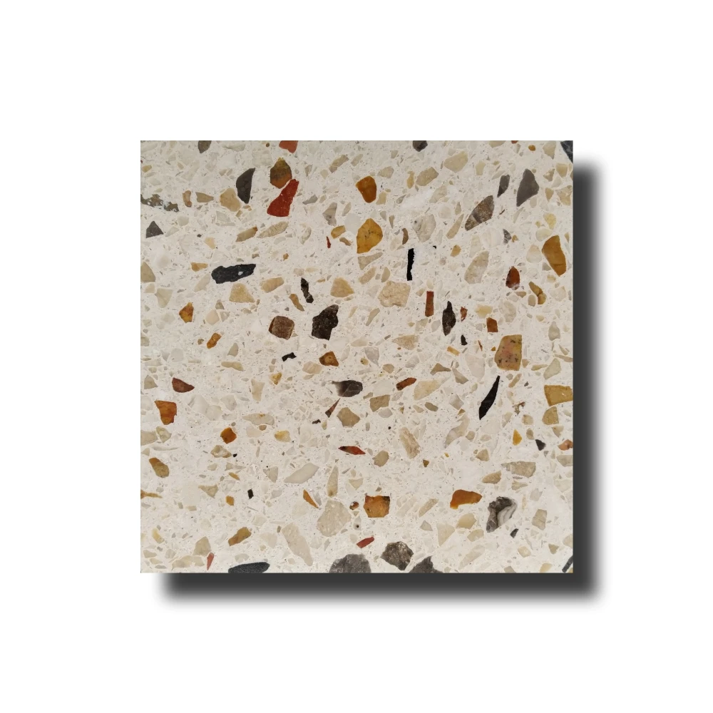 Indonesia Terrazzo Slab White Terrazzo Slabs for Top Table Size 135x250x2 Finish Polished and Brushed