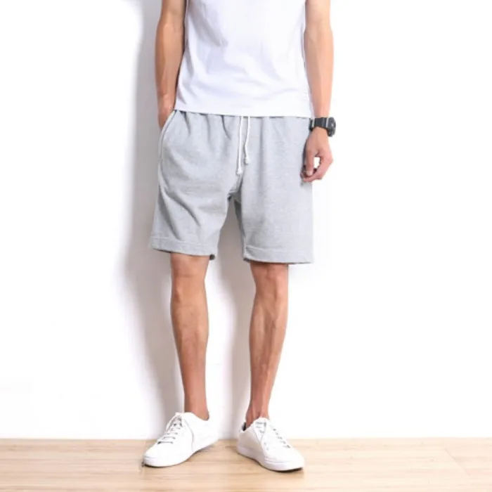 Custom Stone Washed Vintage Athletic Gym Shorts Hemp Raw Edge Rolling Up Terry Fleece Cotton Sweat Jogger Shorts for Men