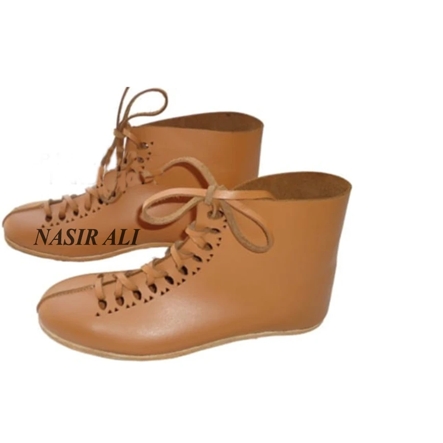 NASIR ALI NEW PROFESSIONAL BEAST HIGH QUALITY Medieval Viking Leather Brown Shoes Armor