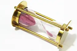 NAUTICAL VINTAGE BRASS HOURGLASS SAND TIMER 1 MINUTE TIME COLLECTIBLE MARINE GIFT ITEM ALSO FOR SPECIAL DAY