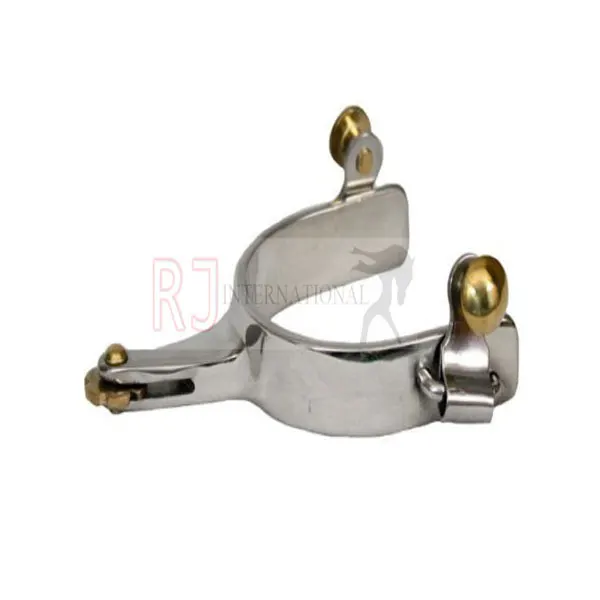 Stainless Steel Western Spurs Horizontal Brass Rowel NEW Horse Tack by Riaz Jamal Intel
