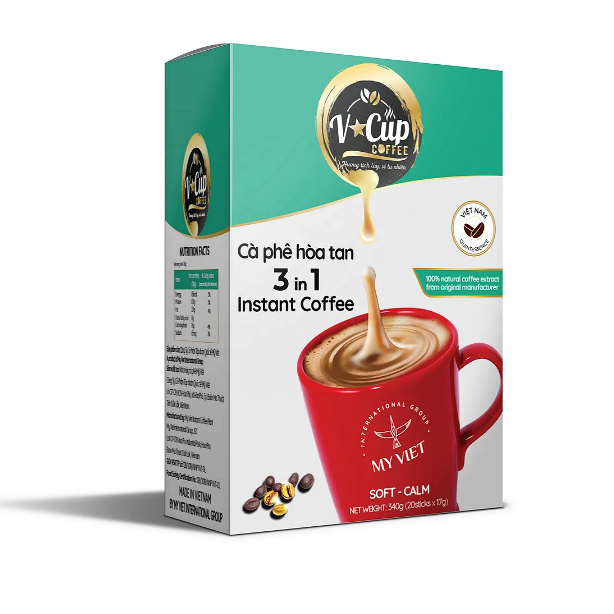 
100% natural coffee extract from original manufacturer (MY VIET) 3 in 1 instant coffee mix 