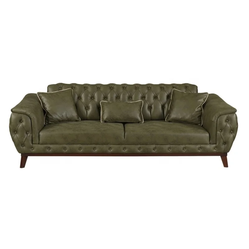 
IDER TLOS SOFA SET (Modern, Button Tufted, Minimal, Chic, Economic, High Quality, Color Option Living Room Back Folded Sofa Set) 