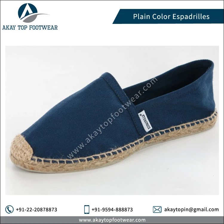 Espadrilles Leaders in Selling Traditional Design Jute Sole Plain Solid Color Espadrilles Flat Shoes