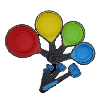 Eco-Friendly Silicone Measuring Cups and Spoons for Home Kitchen Baking Guaranteed Quality for Coffee Tea Seasoning Office Use