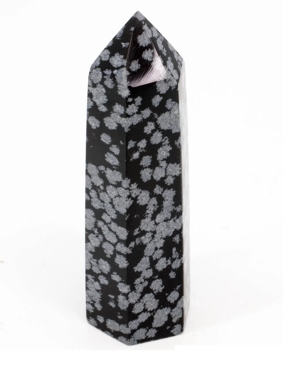  Кристальный точечный Снежинка обсидиан Природный башня камень исцеляющий обелиск чакра драгоценный рейки Агат