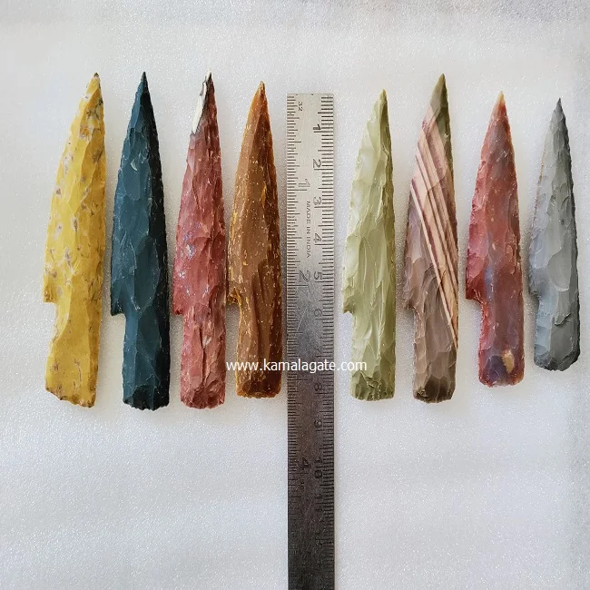 wholesale Indian Agate & Fancy Jasper 3 Inch Wholesale Agate Knife Arrowhead Knife hand knapped arrowheads