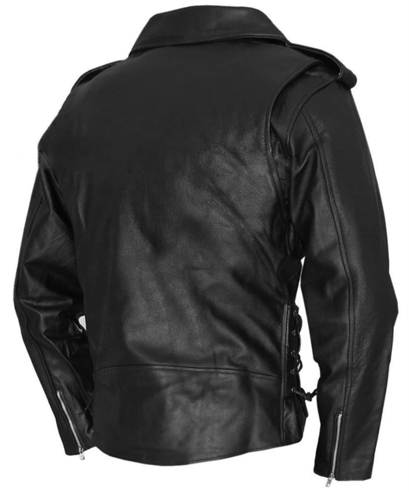 Men Motorcylce Leather Jacket Biker Genuine Leather Casual Racer Cafe Fashion Bikers Riders Jacket OEM