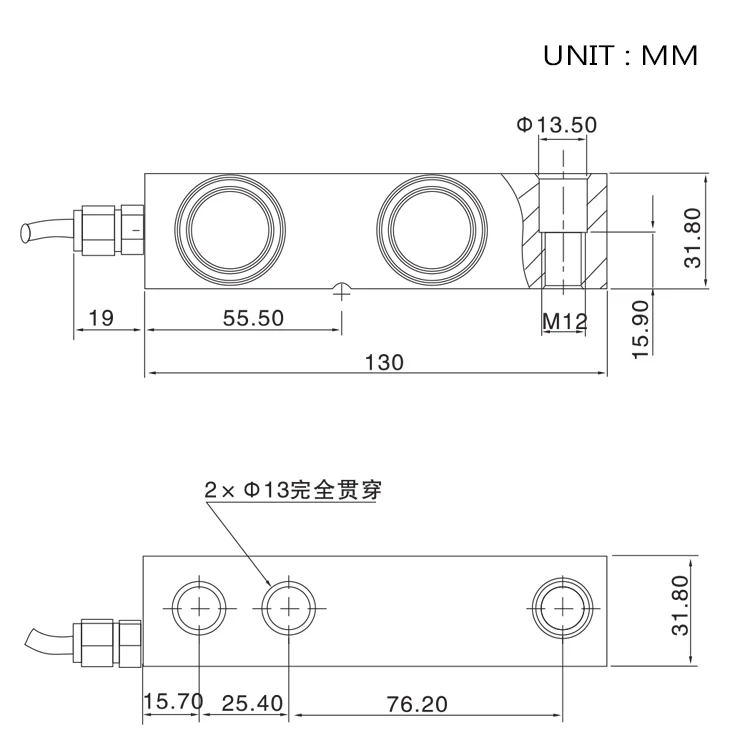 Weighbridge load cell Planar Beam Sensor Hopper Scale shear beam load cell SQC-12
