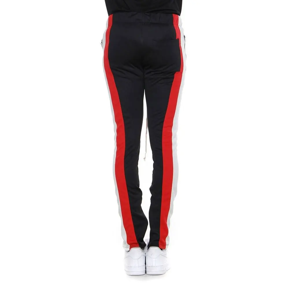 
Gym Sports Workout Premium Solid Low Moq Quick Dry Zipper Leg Opening Nylon Track Pants Men 