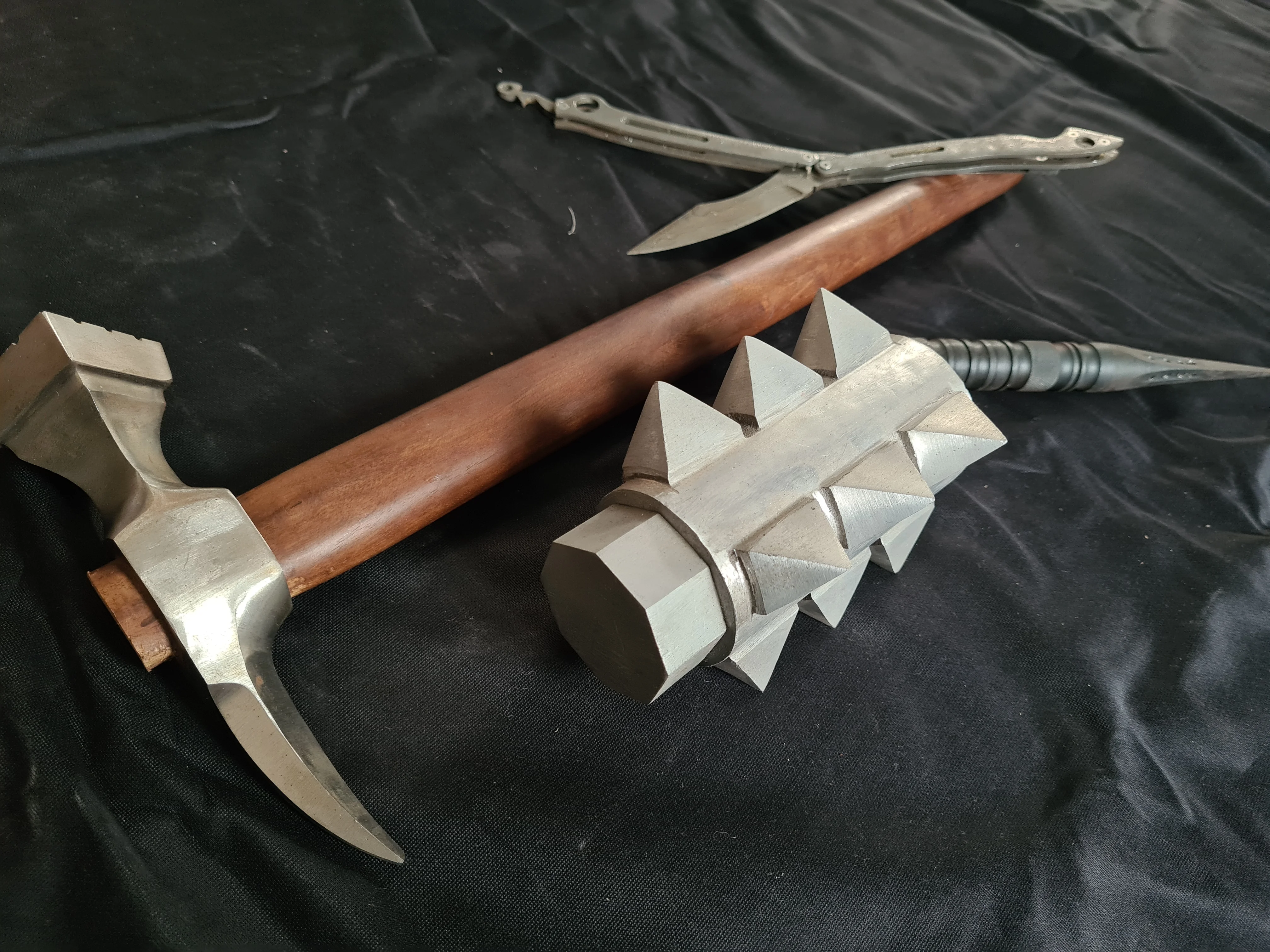 
War Hammer Axe Satinless Steel Not Rated,farming Axe Stainless Steel Industrial 20 Inches Mh-industry Rose Wood 3 Years MH-WAR1 